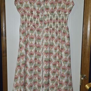 Boho Cottagecore Women's Dress Midi Dress Size L